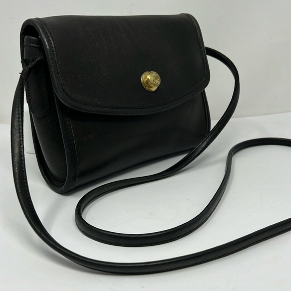 Vintage Coach Chrystie Crossbody Black Leather Bag - Picture 1 of 13